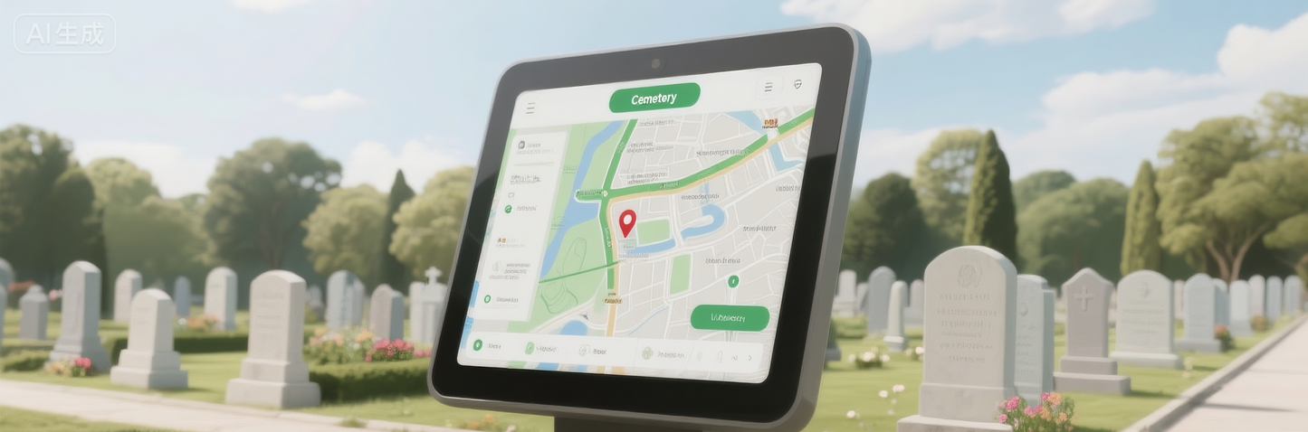 AI Metaverse Cemetery(Plus Cemetery Navigation System:3D maps + voice prompts for complex cemetery layouts)